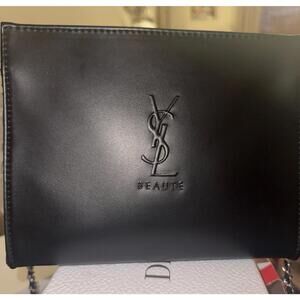 Black YSL Beaute makeup pouch. Gift with purchase.